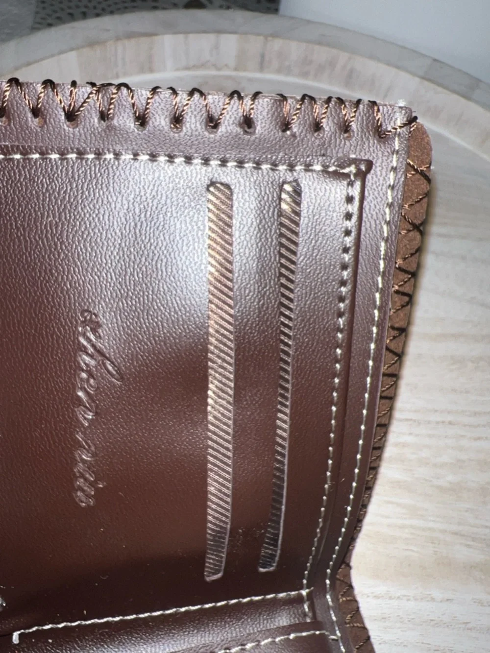 Brown Leatherette Men's Wallet - Logo